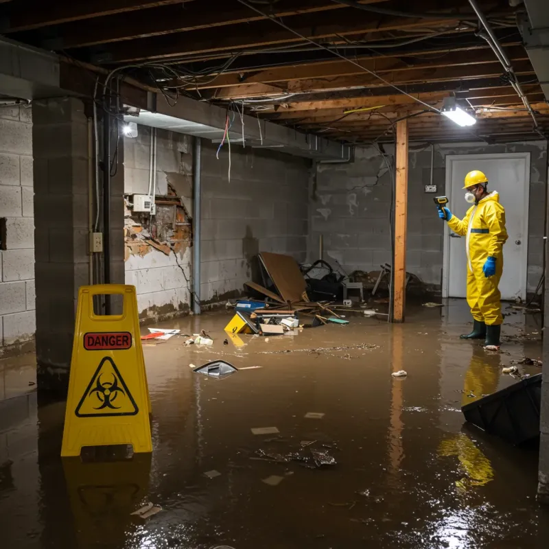 Flooded Basement Electrical Hazard in Clay County, IN Property