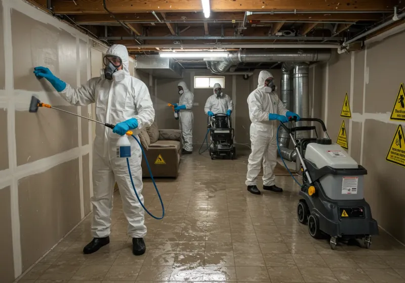 Basement Moisture Removal and Structural Drying process in Clay County, IN